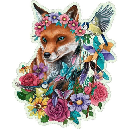 Puzzle in legno - Forma - 150 pz - Volpe colorata