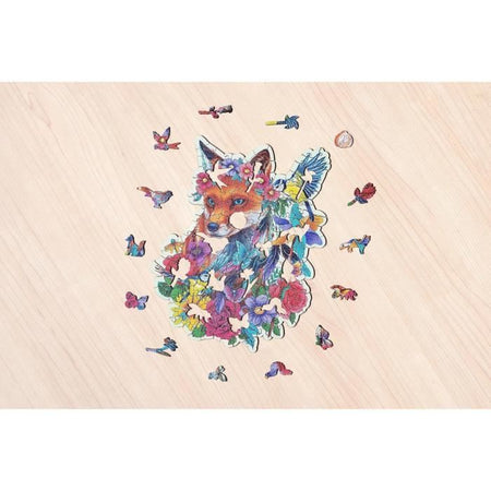 Puzzle in legno - Forma - 150 pz - Volpe colorata
