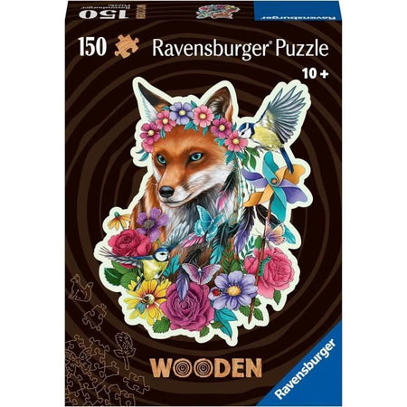 Puzzle in legno - Forma - 150 pz - Volpe colorata