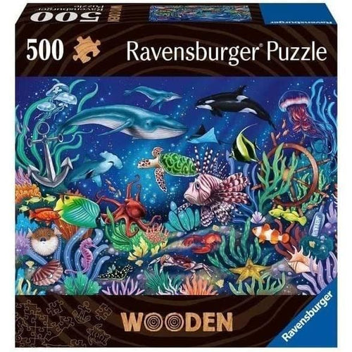 Puzzle in legno - Rettangolare - 500 pezzi - World marino colorato - adulto - 00017515