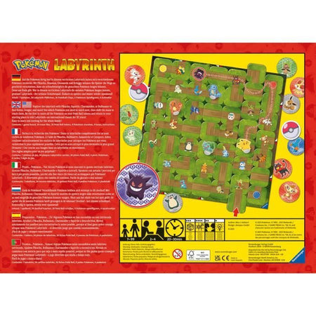 POKEMON Labyrinth - Ravensburger - Gioco da tavolo per famiglie - Caccia al tesoro - Da 2 a 4 giocatori dai 7