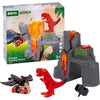 Vulcano in eruzione dei dinosauri Brio - Accessorio per il circuito del treno in legno - Azione di gioco senza batteria/magnete - dai 3 anni - Brio