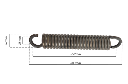 Molla tiller 383mm con gancio aperto Ø 12mm adattabile Nardi