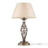 Lampada Da Scrivania Shabby Chic Grace Metallo Ottone Diffusore Organza Beige