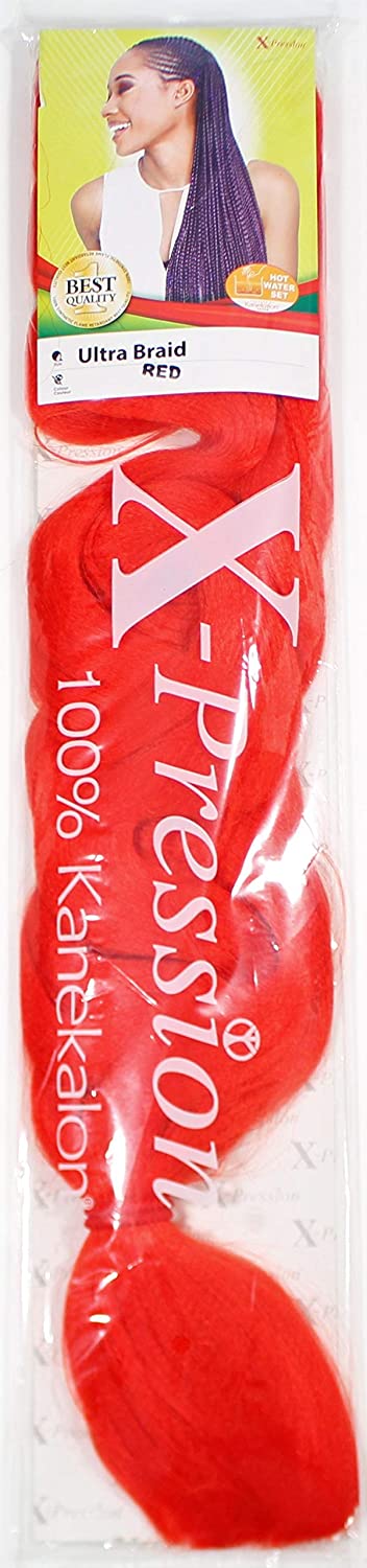 X-PRESSION NIGERIA EXTENSION PER CAPELLI - ALLUNGAMENTO ARTIFICIALE PER TRECCINE COLOUR RED .