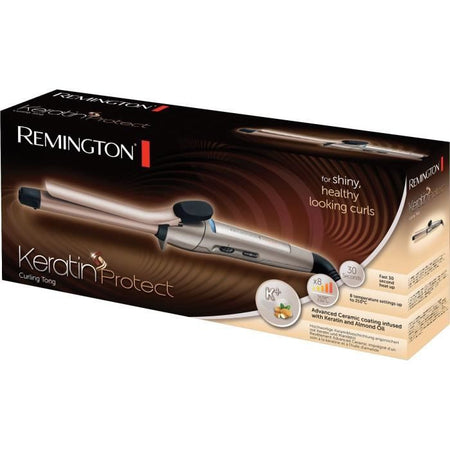 Ferro arricciacapelli - REMINGTON - CI5318 Keratin Protect - 210C - Riscaldamento rapido - 8 temperature - Grigio