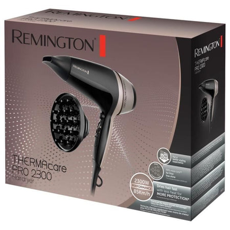 REMINGTON D5715 Asciugacapelli professionale Ionic Thermacare 2300W, griglia in ceramica, calore omogeneo