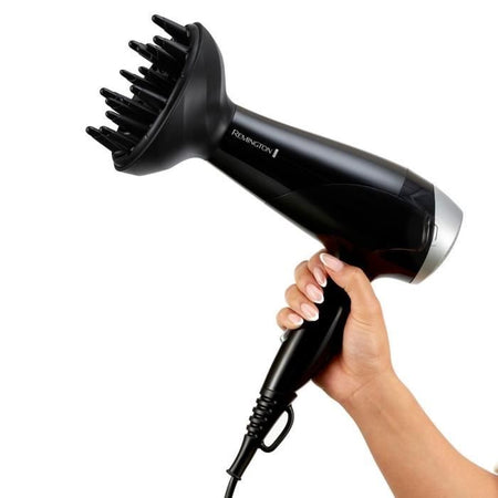 Style Edit Scatola per asciugacapelli Remington D3171GP  2200 W  Vano portaoggetti, diffusore, spazzola piatta e elastico in seta