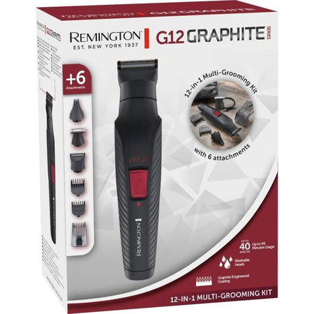 Kit multifunzione - REMINGTON - Serie G12 Grafite - 12 in 1 - Lame autoaffilanti - Durata batteria 40 min - USB