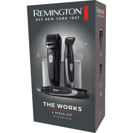 Kit barba - REMINGTON - The Works - Rifinitore autoaffilante - Pettine regolabile - Durata batteria 45 min - USB