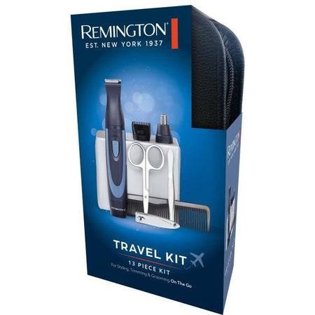 Kit da viaggio - REMINGTON - NE3890 - 13 pezzi - Lame in acciaio inossidabile - Accessori per naso e orecchie - Copertura con cerniera