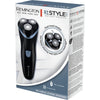 Rasoio rotante a batteria - REMINGTON - R1000 - 3 lame Dual Track - Rifinitore retrattile - Durata batteria 30 min - LED