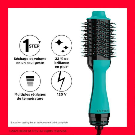 REVLON Teal Blue Pennello per asciugatura e styling - Tecnologia ionica - 2 velocità - Blu