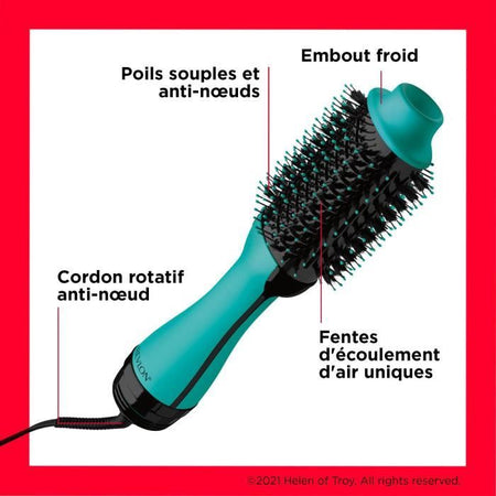 REVLON Teal Blue Pennello per asciugatura e styling - Tecnologia ionica - 2 velocità - Blu