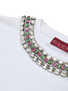 Gucci Felpa Bianca con Collo Gioiello da donna