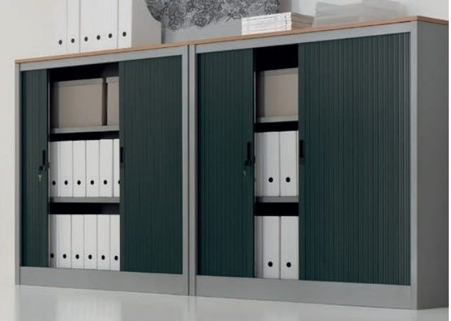 Armadio basso per archiviazione a serranda per ufficio cm. 120x47x69h