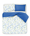 Set Copripiumino federe bifaccia Doubleface parure Copripiumino Stampa Digitale 100% Cotone Made in Italy RICORDI/BLUETTE