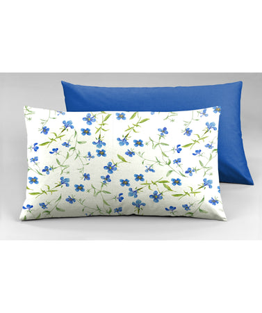 Set Copripiumino federe bifaccia Doubleface parure Copripiumino Stampa Digitale 100% Cotone Made in Italy RICORDI/BLUETTE