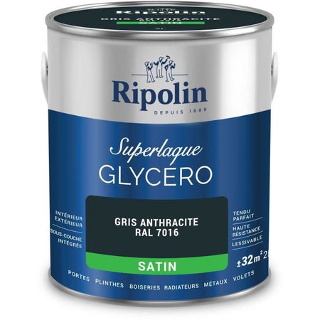 Lacca glicerica satinata grigio antracite RAL 7016 - RIPOLIN - 2 L