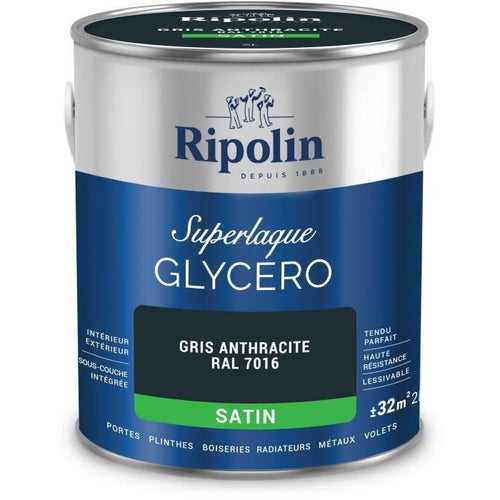 Lacca glicerica satinata grigio antracite RAL 7016 - RIPOLIN - 2 L