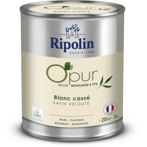 Vernice O'PUR per pareti, lavorazione del legno e radiatori - RIPOLIN - 472823 - Bianco sporco - Velluto satinato - 2 L