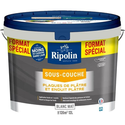 Pittura sottostrato per cartongesso - RIPOLIN - 290380 - Bianco - Opaco - 12 L