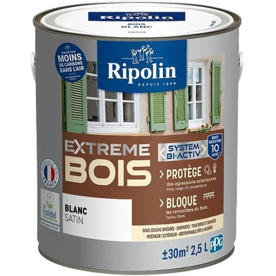 RIPOLIN Vernice per legno per interni ed esterni - Bianco satinato, 2.5L