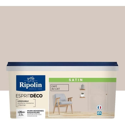RIPOLIN All Pieces Wall Paint - Satin Milk Coffee, 2.5L