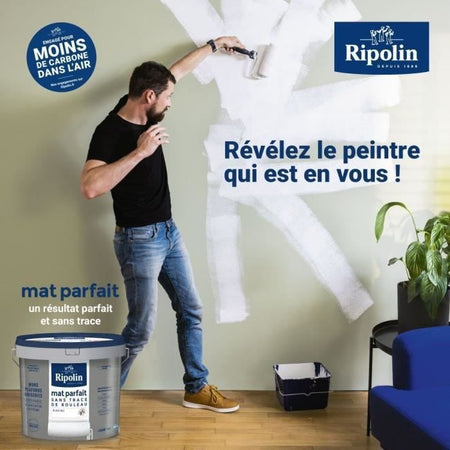 Pittura opaca perfetta per pareti e soffitti - Bianco opaco - RIPOLIN - 2,5 L