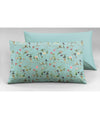 Completo letto lenzuola federe bifaccia double face stampa digitale in cotone made in italy RISVEGLIO DI PRIMAVERA/AZZURRO