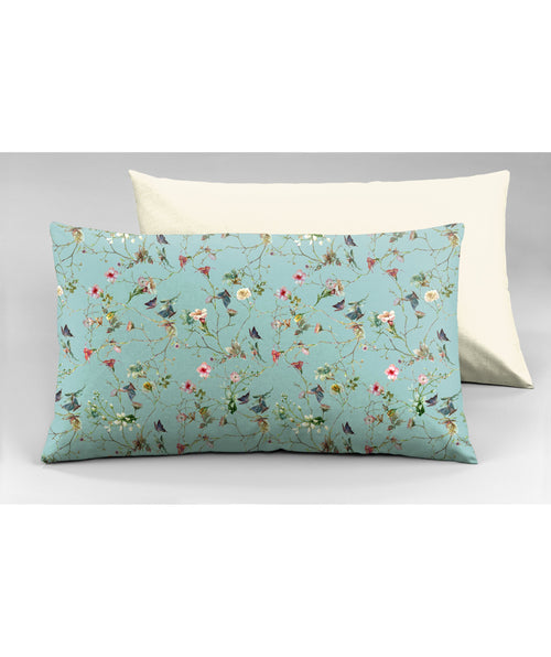 Set 2 federe coppia di federe bifaccia doubleface stampa digitale 100% cotone Made in Italy RISVEGLIO DI PRIMAVERA/PANNA