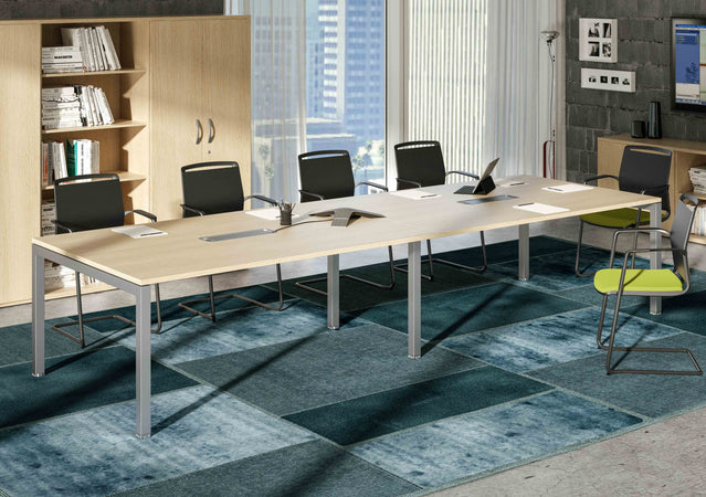 Tavolo riunioni con gambe metalliche per ufficio cm. 320x120x72,5h
