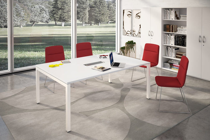 Tavolo riunioni per ufficio con gambe in metallo cm. 160x120x72,5h
