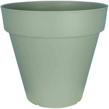 Fioriera rotonda RIVIERA SOLEILLA - Plastica - Diametro 50 cm - Verde argilla