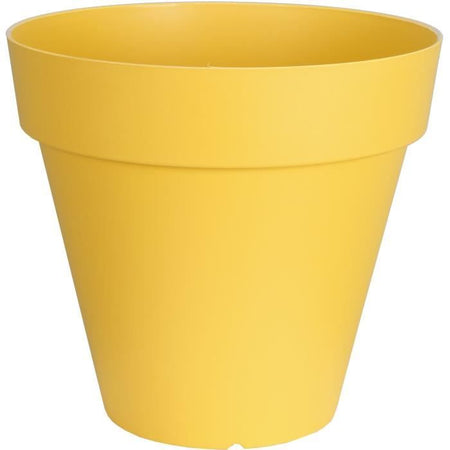 Fioriera rotonda RIVIERA SOLEILLA - Plastica - Diametro 60 cm - Giallo