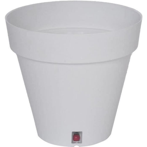 Fioriera rotonda RIVIERA LOFT - Plastica - Diametro 30 cm - Bianco