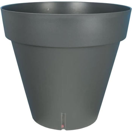 Fioriera rotonda RIVIERA LOFT - Plastica - Diametro 30 cm - Grigio