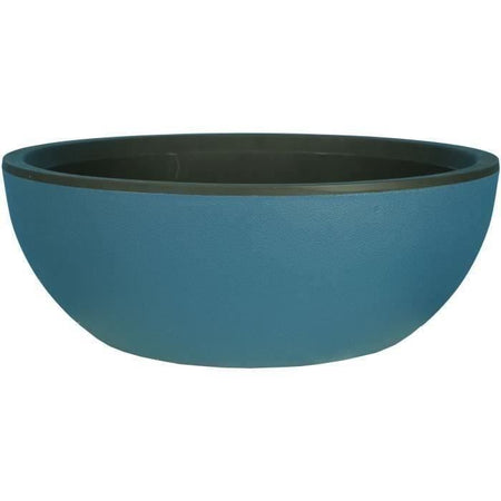 Fioriera rotonda RIVIERA COUPE GRANIT - Plastica - Diametro 40 cm - Blu