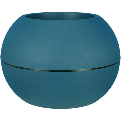 Fioriera rotonda RIVIERA GRANIT BOULE - Plastica - Diametro 50 cm - Blu