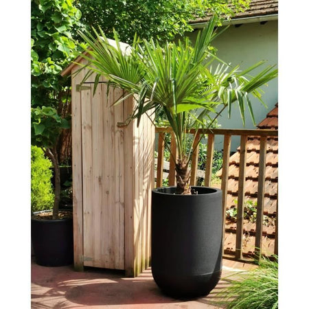 Fioriera rotonda RIVIERA GRANIT TULIP - Plastica - Diametro 50 cm - Nera