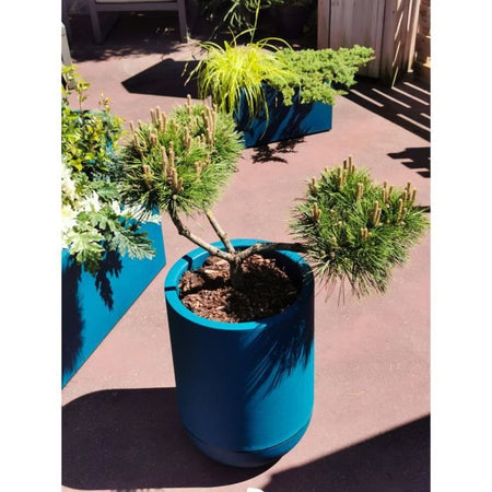 Fioriera rotonda RIVIERA GRANIT TULIP - Plastica - Diametro 50 cm - Blu