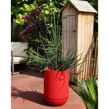 Fioriera - RISS - RIVIERA GRANIT TULIPE - Plastica - Diametro 50 cm - Rosso