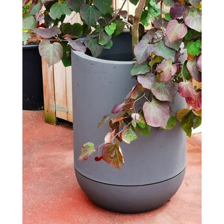 Fioriera rotonda RIVIERA GRANIT TULIPE - Plastica - Diametro 50 cm - Grigio