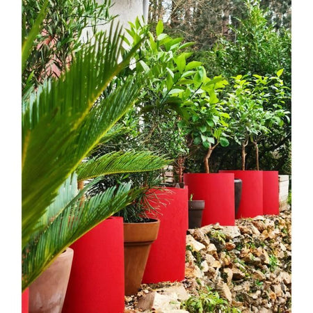 CONTENITORE IN GRANITO ROTONDO 40 ROSSO