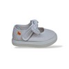 Ballerine Bambina Bianco Tela VUL-LADI con Velcro e Fiocco Estraibile – Scarpe Scuola e Cerimonia Taglie 21-30