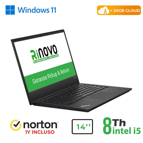 RINOVO LENOVO NB THINKPAD REFURBISHED E490 I5-8X00 DDR4 16GB SSD 256GB 14 W11P CLOUD20G GRADE A 1Y