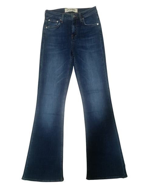 Roy Roger's New Roy jeans donna flare denim blu elasticizzato lavaggio medio vita media