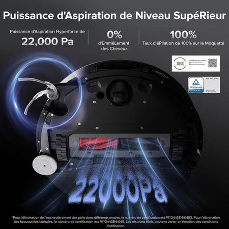 ROBOROCK Saros 10 Nero - Robot aspirapolvere - 22.000 Pa - DuoDivide Anti-groviglio - Design ultrasottile - Spazzola FlexiArm