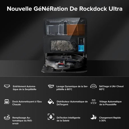 ROBOROCK Saros 10 Nero - Robot aspirapolvere - 22.000 Pa - DuoDivide Anti-groviglio - Design ultrasottile - Spazzola FlexiArm