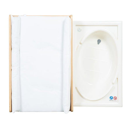 Fasciatoio estensibile con vaschetta - ROBA - BABY POOL - Fasciatoio bianco 'Roba Style' incluso - Legno naturale